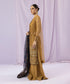 Women's Eid Ochre Embroidered Net Unstitched Shirt Dupatta